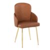 Dahlia - Contemporary Dining Chair (Set of 2) - Gold / Camel - Image 2