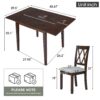 3 Piece Kitchen Dining Set With Drop Leaf Dining Table And 2 Dining Upholstered Chairs, Dining Room Set For Small Places - Brown - Image 5
