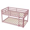 Twin Over Twin Floor Bunk Bed - Pink - Image 10