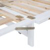 Queen Murphy Bed With Frosted Glass Doors Design, Fake Drawers, Metal Legs - White - Image 11