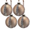 Christmas Ball Ornaments, Decorative Hanging Ball Christmas Tree Ornaments For Holiday Party Decorations (Set of 4) - Gold - Image 2
