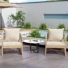 Modern Curved Aluminum Lounge Chair With Stylish Rope Weave Design And Cushioned Comfort - Beige / Natural - Image 16