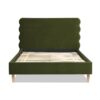 Stockholm - Queen Modern Wavy Headboard Platform Bed - Olive Green - Image 2