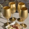 Leadingware Metallic Plastic Wine Glasses (Set of 4), Unbreakable Bpa Free Acrylic, 20Oz - Gold - Image 5
