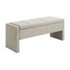 Modern Bed End Bench With Storage, Upholstered Large Foot Rest Stool, Comfy Window Vanity Bench For Living Room, Dorm, Coffee Table, Linen - Light Gray - Image 5