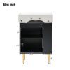 Bathroom Vanity, Combo Cabinet, Bathroom Storage Cabinet, Single Ceramic Sink, Left Side Storage - Black - Image 9