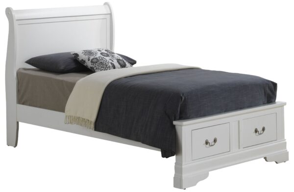 Louis Phillipe - Twin Elegant Storage Bed - White