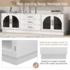 Modern Minimalist TV Stand For TVs Up To 75", Entertainment Center Media Console Cabinet With Adjustable Shelves For Living Room - White - Image 13