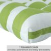 2 Piece High Back Chair Cushion Set, Tufted Patio Or Rocking Chair Cushions For Garden Or Porch - Kiwi / White - Image 5