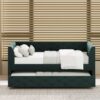 Twin Size Upholstered Tufted Daybed With Trundle - Green - Image 6