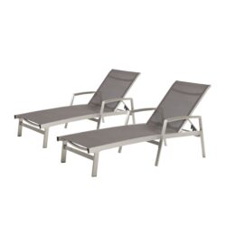 Oxton - Outdoor Chaise Lounge With Adjustable Aluminum Frame - Gray