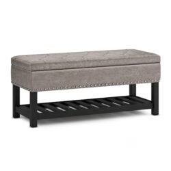 Lomond - Storage Ottoman Bench - Distressed Gray Taupe