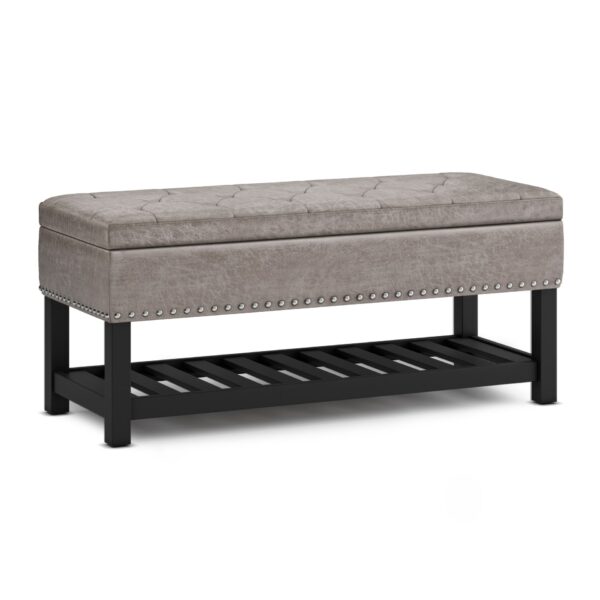 Lomond - Storage Ottoman Bench - Distressed Gray Taupe