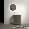 Alice - 24" Bathroom Vanity With Sink, Large Storage Freestanding Bathroom Vanity For Modern Bathroom, One-Piece Sink Basin Without Drain And Faucet - Gray / White - Image 6