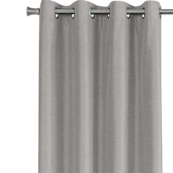 2 Pieces Set, Curtain Panel, 100% Blackout, Grommet, Contemporary & Modern - Silver