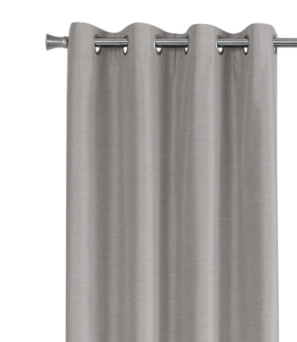 2 Pieces Set, Curtain Panel, 100% Blackout, Grommet, Contemporary & Modern - Silver