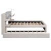 Queen Size Upholstered Platform Bed With Reading Lights, Drawers, Trundle And Shelves - Beige - Image 8