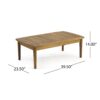 2 Piece Patio Set With Slatted Back Loveseat And Coffee Table - Teak - Image 10