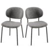 Boucle Dining Chairs, Dining Chairs With Metal Legs For Dining Room, Kitchen, Living Room (Set of 2) - Gray - Image 14