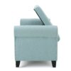 Hayes - Contemporary Armed Storage Bench With Rolled Arms - Light Blue - Image 5