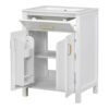 Bathroom Vanity Combo With Ceramic Sink, Luxurious Space-Saving Vanity, 2 Soft-Close Doors - Gold / White - Image 16