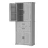 Elegant Storage Cabinet With Multi Functional Space, 2 Drawers With Slide Rails, Adjustable Shelf - Gray - Image 13