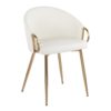 Claire - Contemporary / Glam Chair (Set of 2) - Gold / White - Image 2