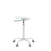 Adjustable Height Transparent Tempered Glass Table Desk Table With Lockable Wheels - Transparent / White - Image 14