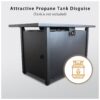 Outdoor Fire Pit Table With Lid High-Quality Materials - Black - Image 2