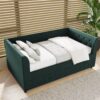 Twin Size Upholstered Tufted Daybed With Trundle - Green - Image 7