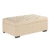 Convertible Folding Sofa Bed Ottoman With Memory Mattress And Tufted Design - Beige - Image 6