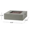 Contemporary 50, 000 Btu Square Fire Table With Clean Lines - Light Gray - Image 3