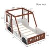 Fun Play Design Twin Size Car Bed, Kids Platform Bed In Car Shaped For Kids Boys Girls Teens - White / Orange - Image 9