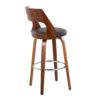 Cecina - Mid-Century Modern Barstool With Swivel (Set of 2) - Walnut / Brown - Image 4