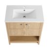 Modern 30" Freestanding Bathroom Vanity With Ceramic Sink And 2 Soft Closing Doors - Oak - Image 12