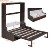 Queen Size Murphy Wall Bed With Cushion, Space Saving Design, And Construction - Espresso - Image 12