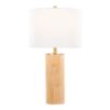 Cylinder - Ash Contemporary Table Lamp - Ash / Antique Brass / White - Image 2