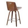 Corazza - Mid-Century Modern Fixed Height Counter Stool With Swivel And Square Footrest (Set of 2) - Walnut / Light Gray - Image 4