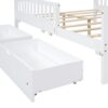 Full Size Platform Bed With Guardrails On Both Sides And 2 Storage Drawers - White - Image 7