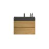 Alice - U091-Alice30W-106 Natural Oak Bathroom Vanity With Sink, Large Storage Wall Mounted Floating Bathroom Vanity For Modern Bathroom, One-Piece Black Sink Basin Without Drain - Light Oak - Image 4