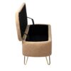 Storage Ottoman Bench For End Of Bed Gold Legs, Modern Camel Faux Fur Entryway Bench Upholstered Padded With Storage For Living Room Bedroom - Camel - Image 11