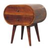 Large Circular Bedside Table - Brown - Image 2