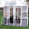 Greenhouse, Wooden Lean To Greenhouses For Outdoors, Heavy Duty Walk In Green House For Outside Winter, Large Hot House For Sunroom Storage Shed, Garden, Backyard - White / Gray - Image 2