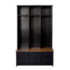 Modern Hall Tree With Entryway Bench, 3 Shelves And Drawers, Wide Hall Tree With Storage Bench For Hallway - Black - Image 8