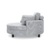 Corduroy Sofa With Two Throw Pillows And A Waist Pillow With An Extra Tray For Comfortable Seating In Small Apartment Bedrooms - Gray - Image 5