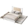 Queen Size Platform Bed With 2 Big Drawers Twin Size Trundle - White - Image 2