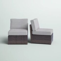 Armless - Patio Chair With Cushions (Set of 2) - Brown