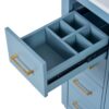 Bathroom Vanity With Ceramic Sink Combo, Frame Bathroom Storage Cabinet, Freestanding Vanity Set With 3 Drawers & Soft Closing Doors - Indigo - Image 20