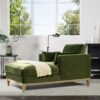 Knox - Modern Farmhouse Chaise Lounge Chair - Olive Green - Image 9
