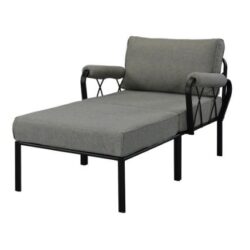 Rajni - Patio Set (1 Armed Chair, 1 Ottoman) - Gray